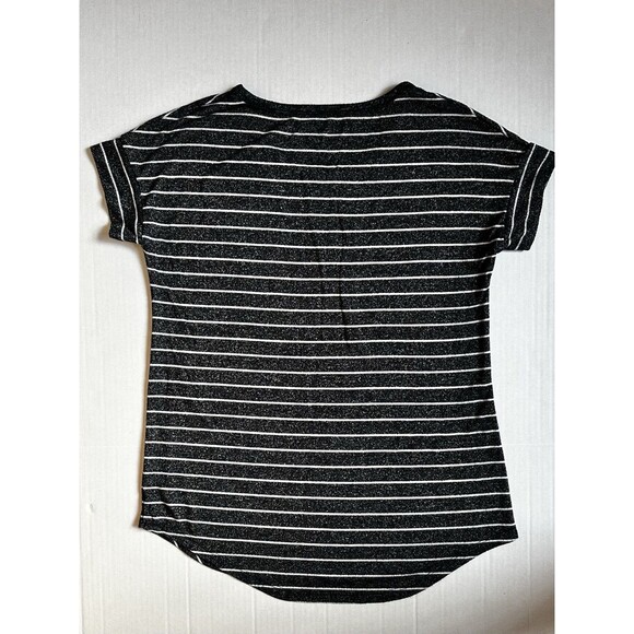 Maurices 24/7 Black & White Striped Short Sleeve Soft T-Shirt Women’s Size Small - Picture 2 of 6